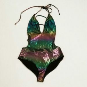 Iridescent one piece bodysuit